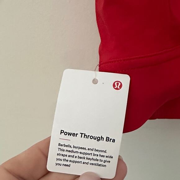 Lululemon Power Through Bra *Medium Support, B/C Cup Cranberry Size 12 NWT - Picture 6 of 7